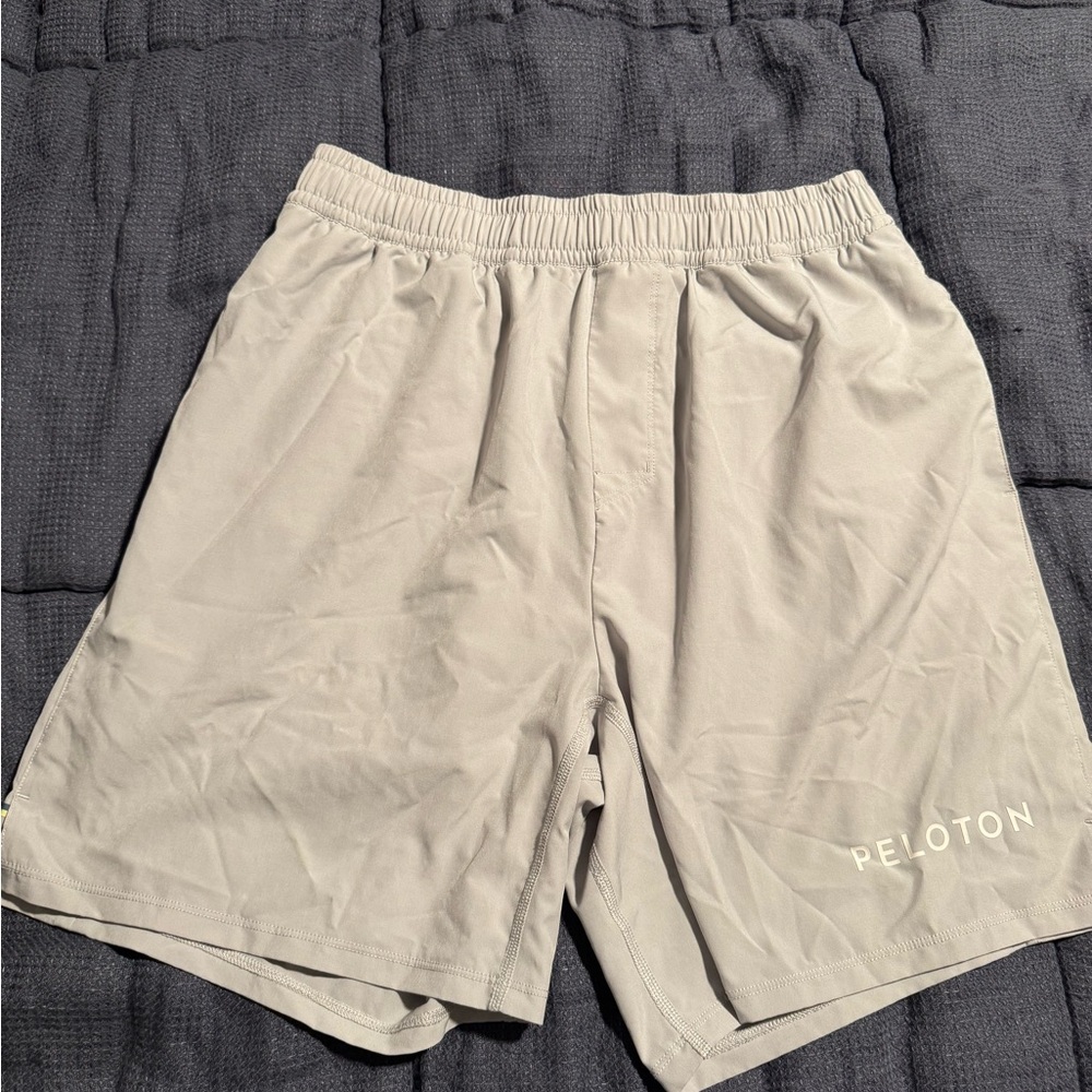 Peloton Light Gray/White Athletic Shorts